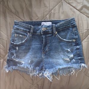 Zara Ripped Shorts